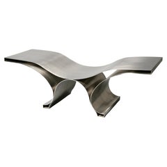 Folded steel Bench in the manner of Maria Pergay