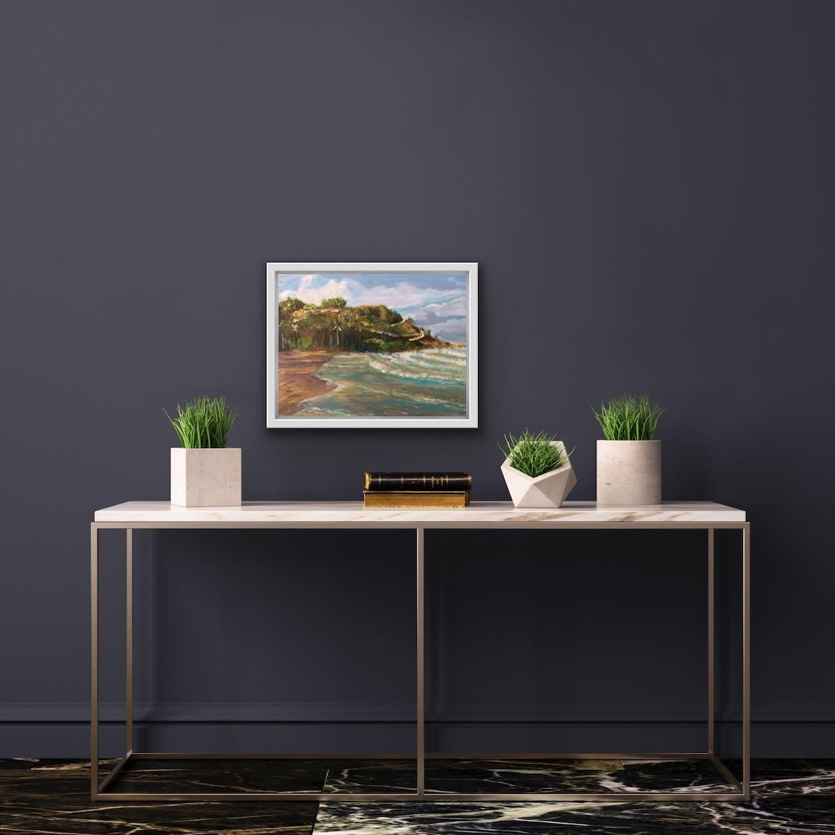 Four Mile Beach - Brown Landscape Painting by Peri Taylor