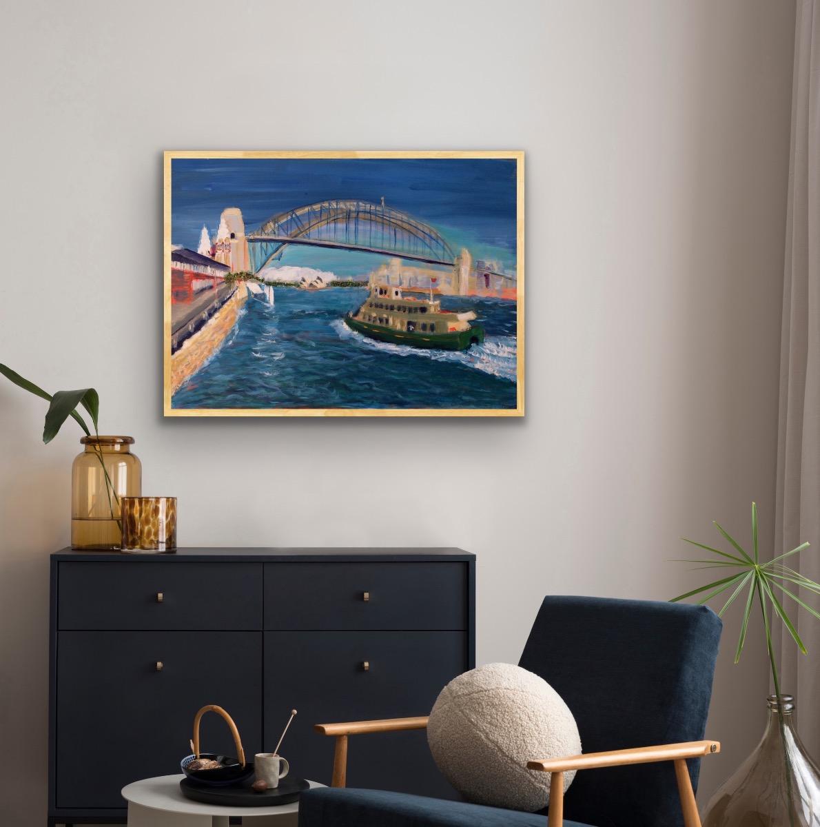 Harbour Bridge from Luna Park, Original painting, Landscape, Boats, Seascape For Sale 2