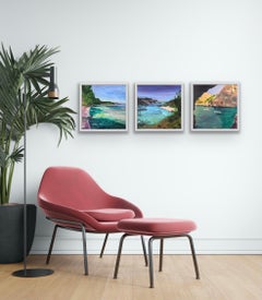 Sa Calobra, Sunny Cove, Salcombe and Badia de Pollenca triptych By Peri Taylor