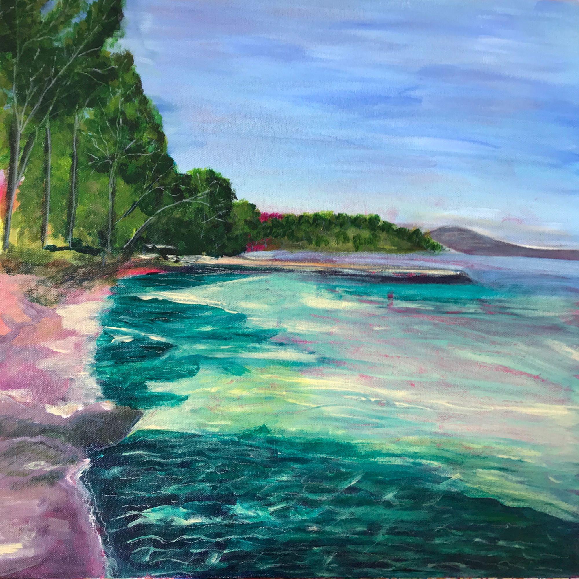 Sa Calobra, Sunny Cove, Salcombe and Badia de Pollenca triptych By Peri Taylor For Sale 3