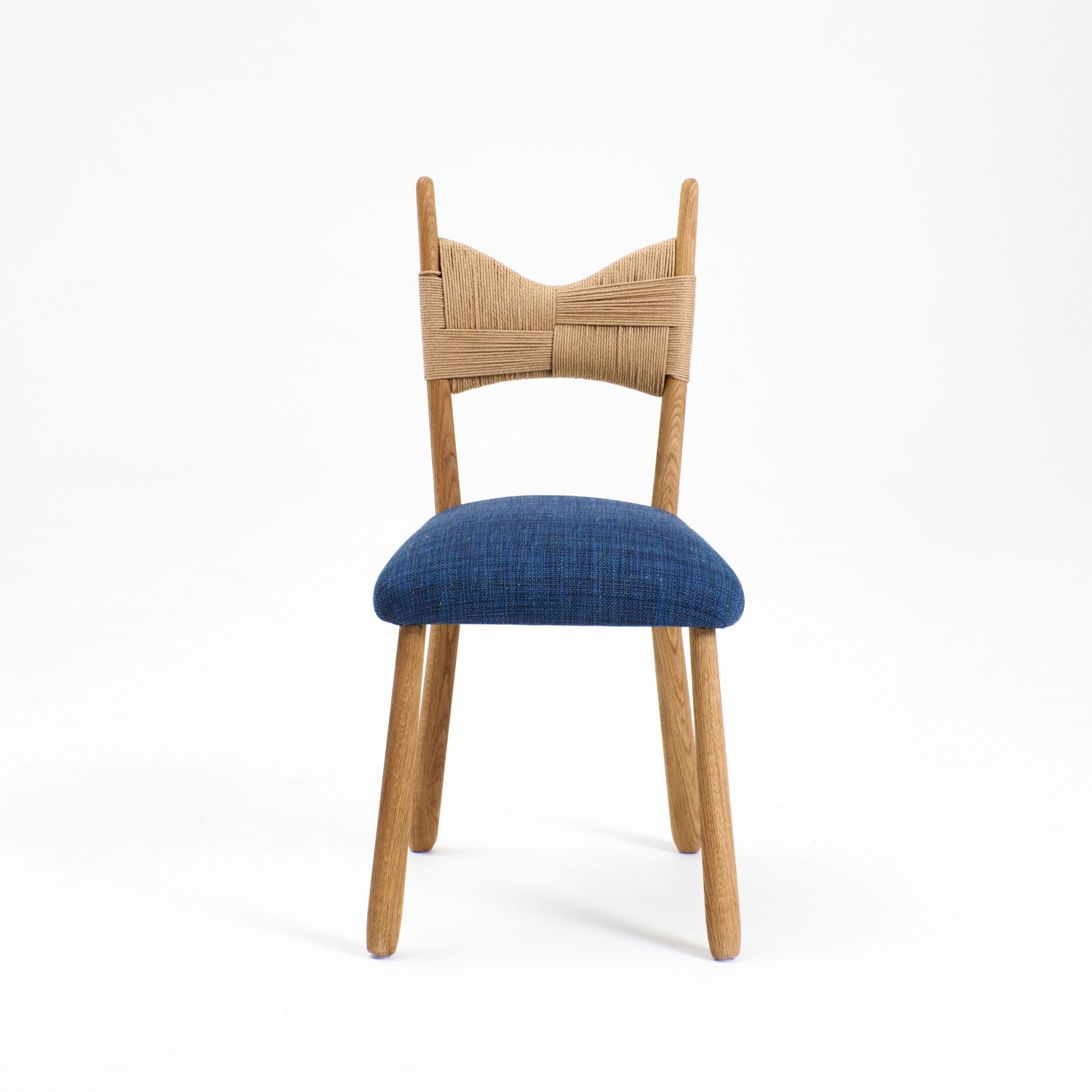 XXI secolo e contemporaneo Sedia da pranzo Perícia - Corde di carta / blu in vendita