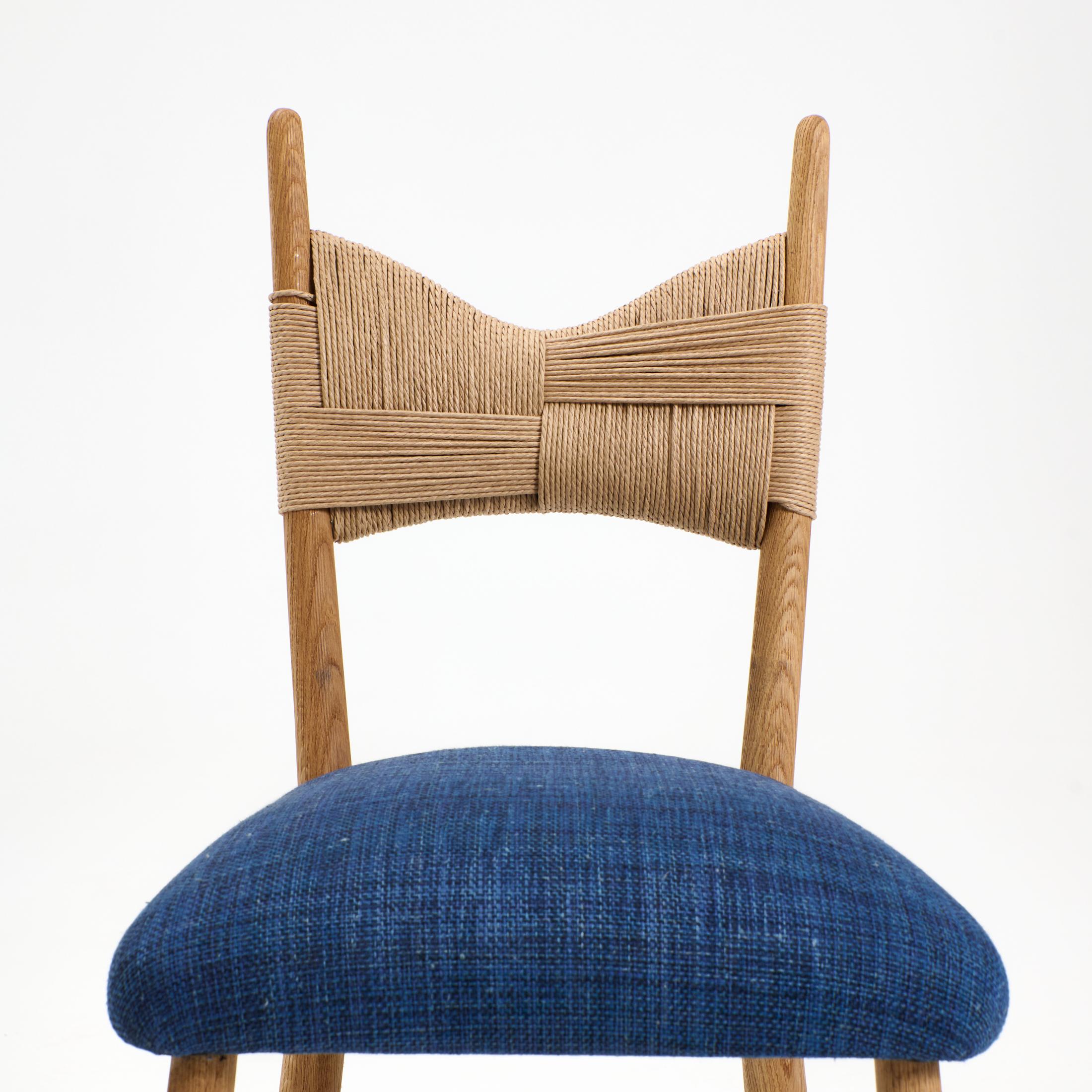 Tessuto Sedia da pranzo Perícia - Corde di carta / blu in vendita