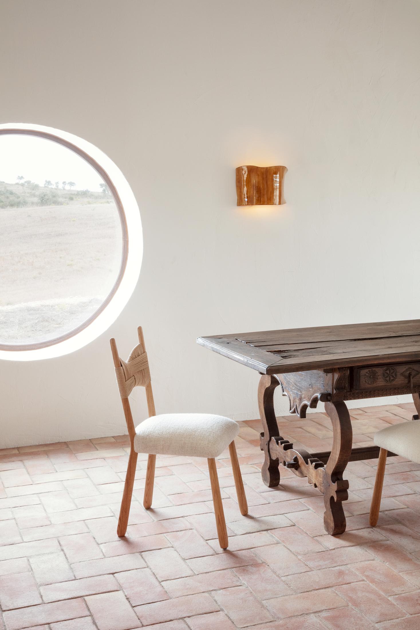 Chaise de salle à manger Perícia - corde à papier / crème en vente 6