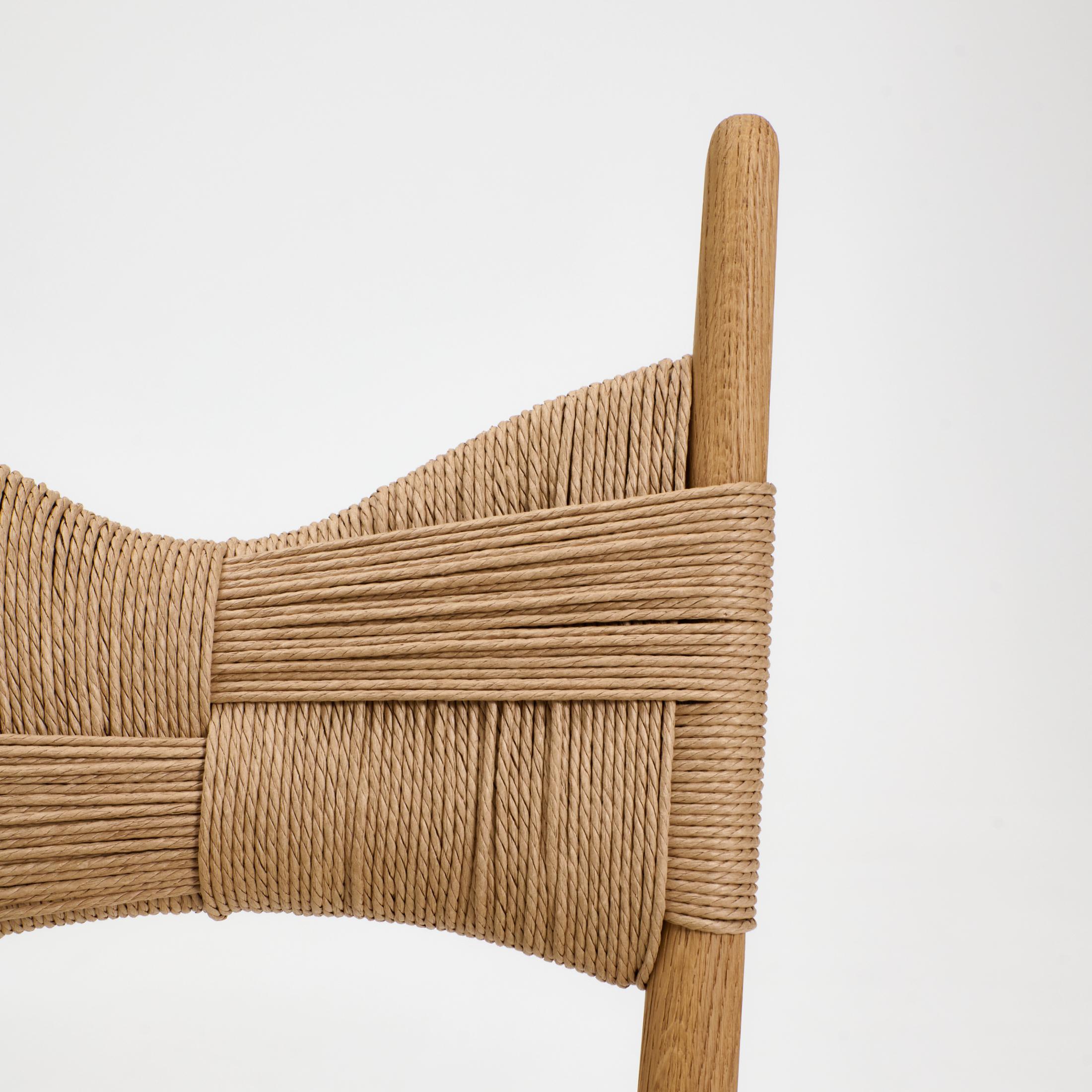 Tissu Chaise de salle à manger Perícia - corde à papier / crème en vente