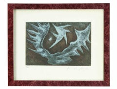 Abstract Composition - Etching By Pericle Fazzini - 1970s