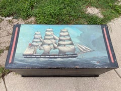 Pericles Sailing Vessel Lidded Hand-Painted Chest