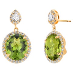 Longues boucles d'oreilles en or de 13,10 carats, diamants poire 1,75 carat et halo de 1,10 pouce