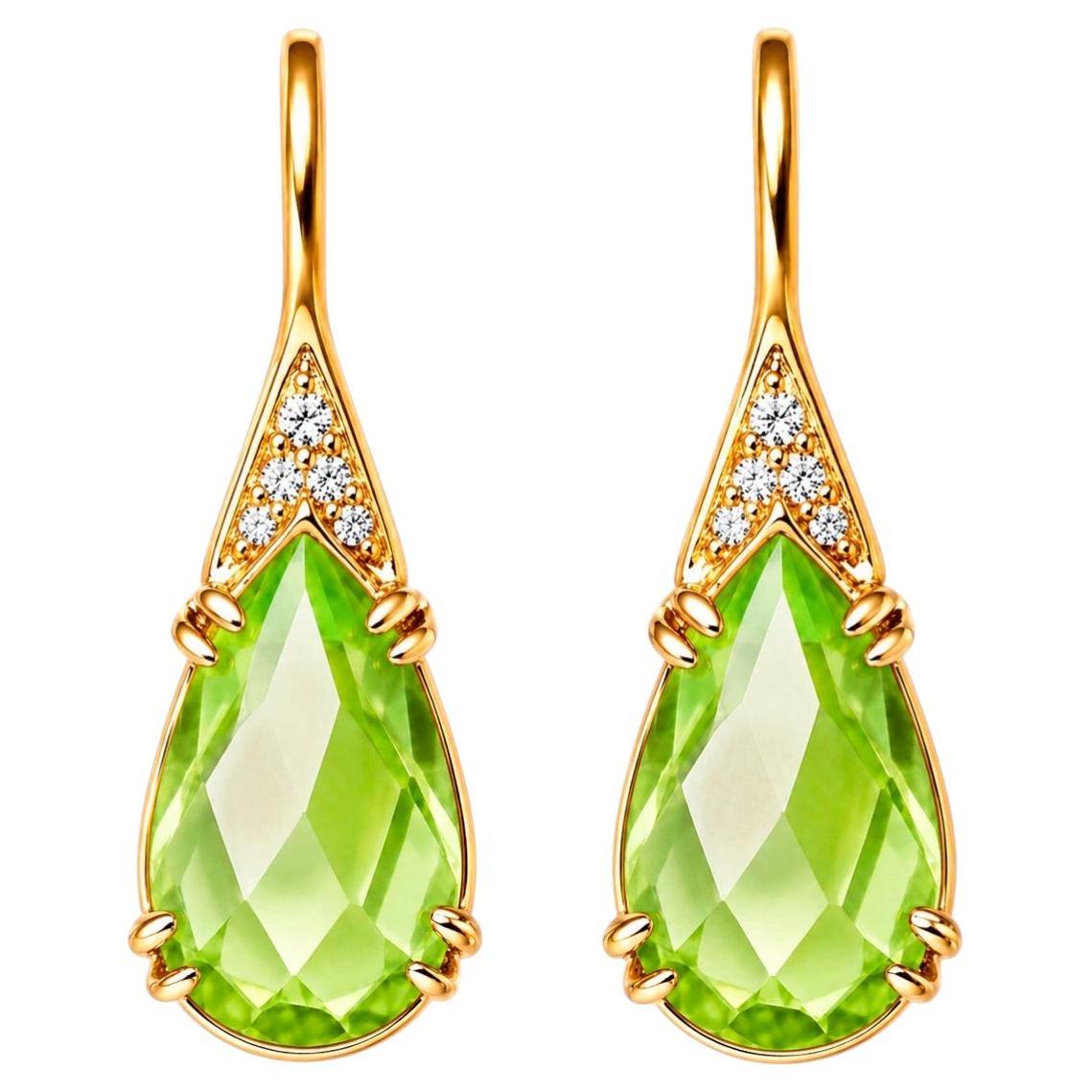 Orecchini in oro 14k con peridoto