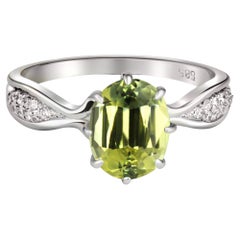 Peridot 14k Gold Ring, Oval Peridot Ring, Peridot Gold Ring