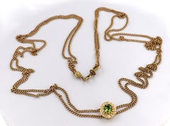 Peridot, 14k Yellow Gold Slide Necklace