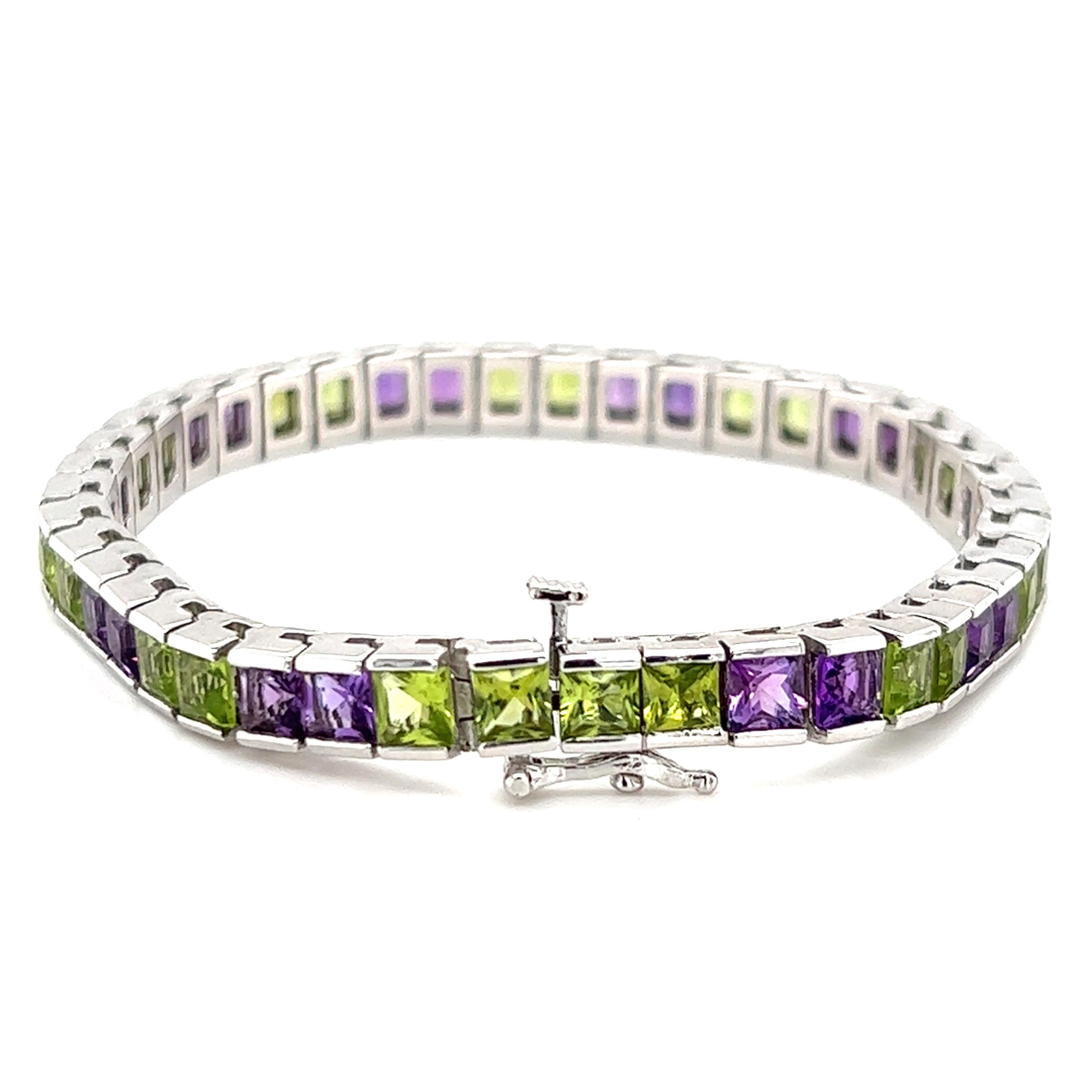 peridot and amethyst bracelet