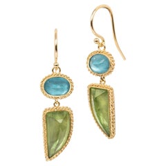 Peridot and Apatite Earrings
