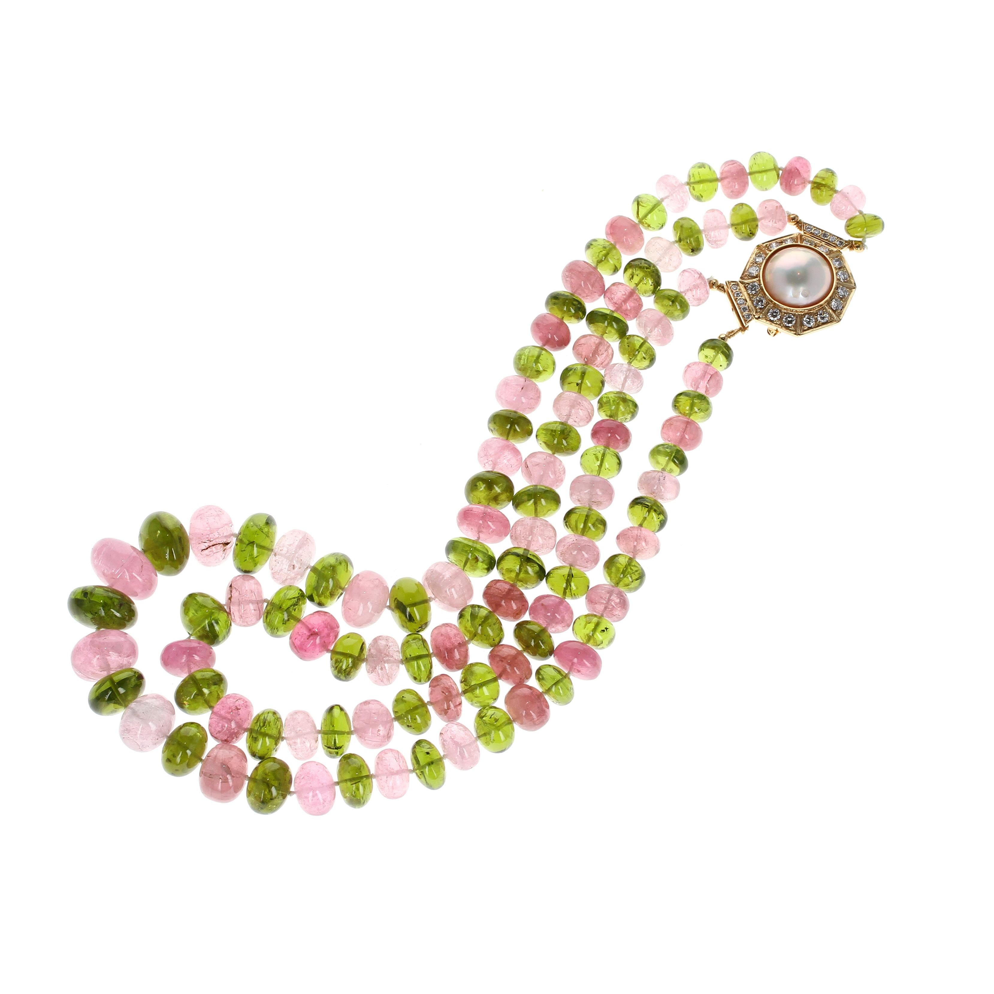 morganite bead necklace