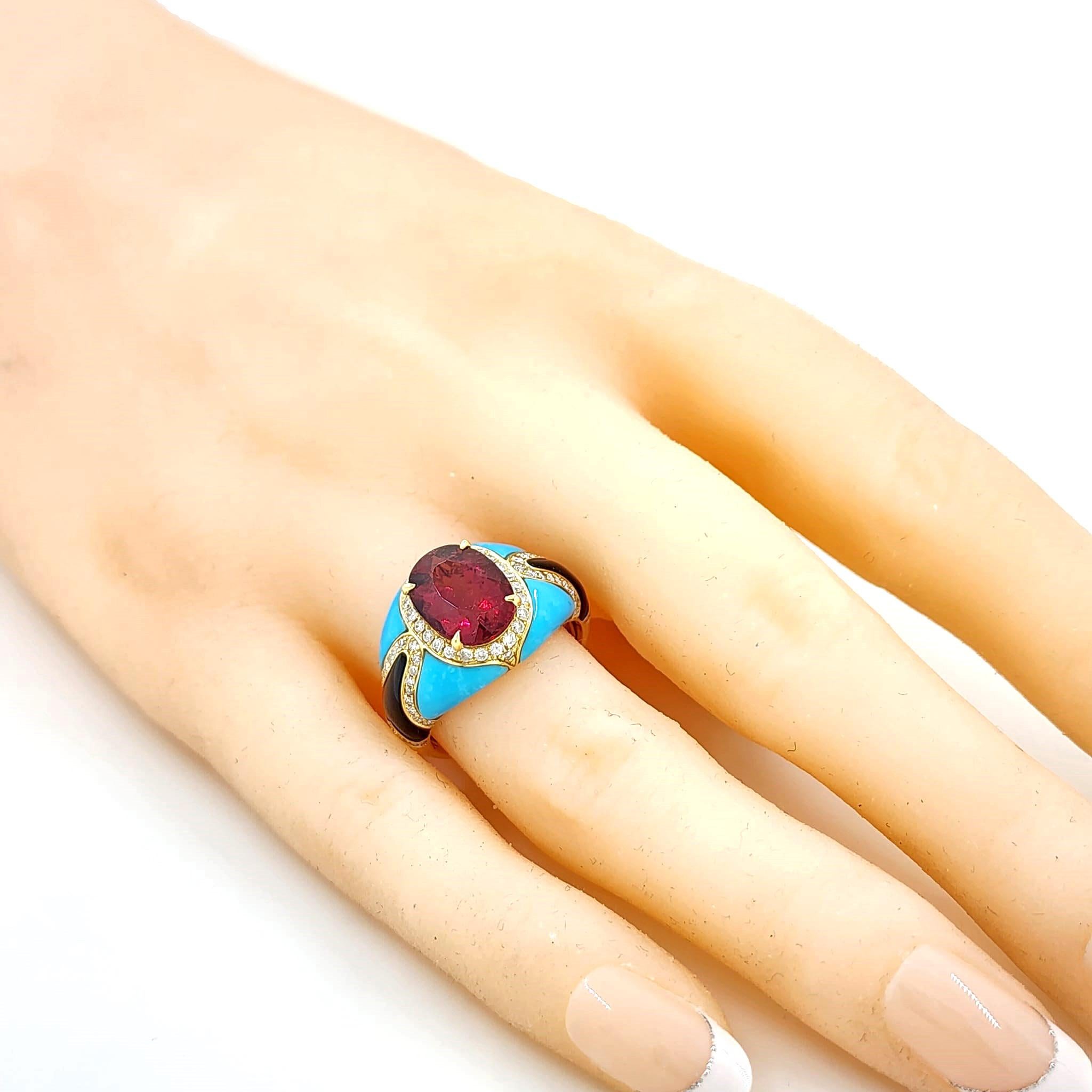 Peridot und Onxy Diamant Dome Ring 1