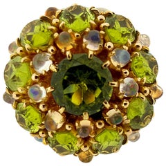 Peridot and Opal Yellow Gold Cocktail Ring