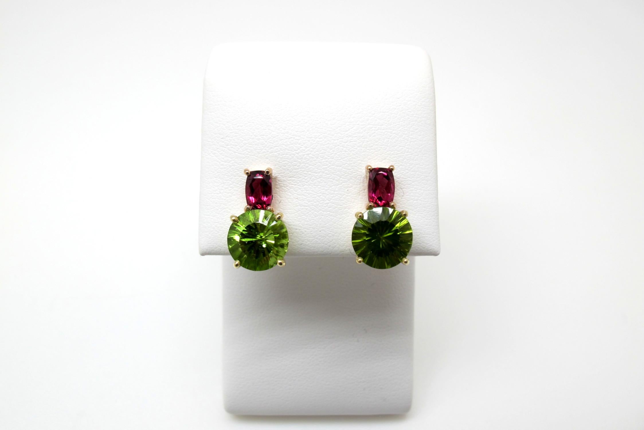 These earrings are bursting with vibrant color! We have paired bright 