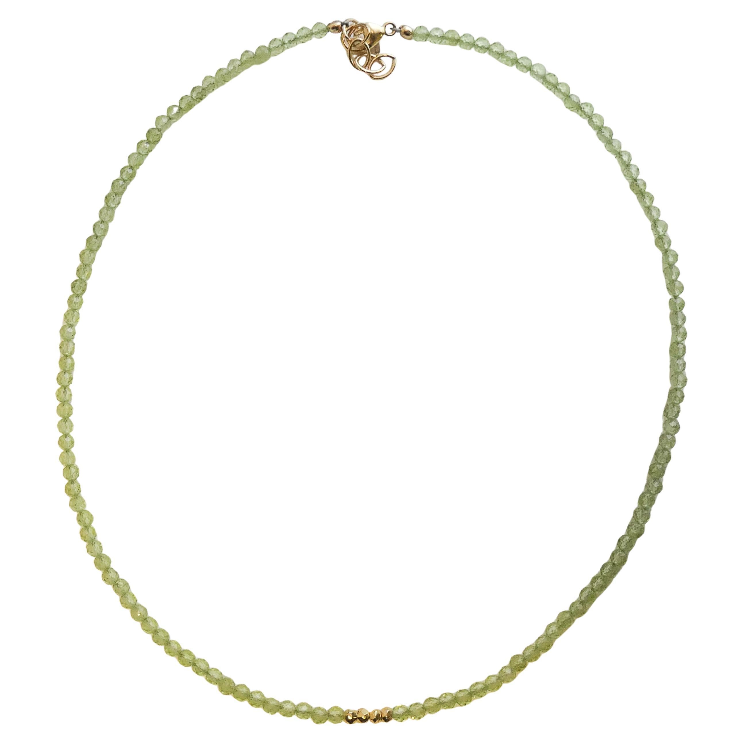 Peridot and Pyrite Beaded Necklace For Sale