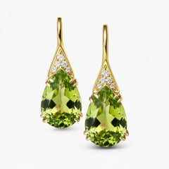 Orecchini in oro 14k con peridoto
