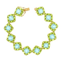 Vintage Peridot and Topaz Gold Bracelet