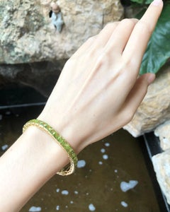 Peridot Bracelet Set in 14 Karat Gold Settings