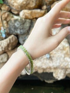 Peridot Bracelet set in 14K White Gold Settings