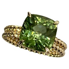 9k gold 5.95ct Myanmar Peridot Cocktail  Ring