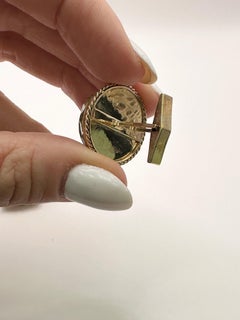 Peridot cufflinks 14KT solid gold cifflinks mens jewelry mens cufflinks