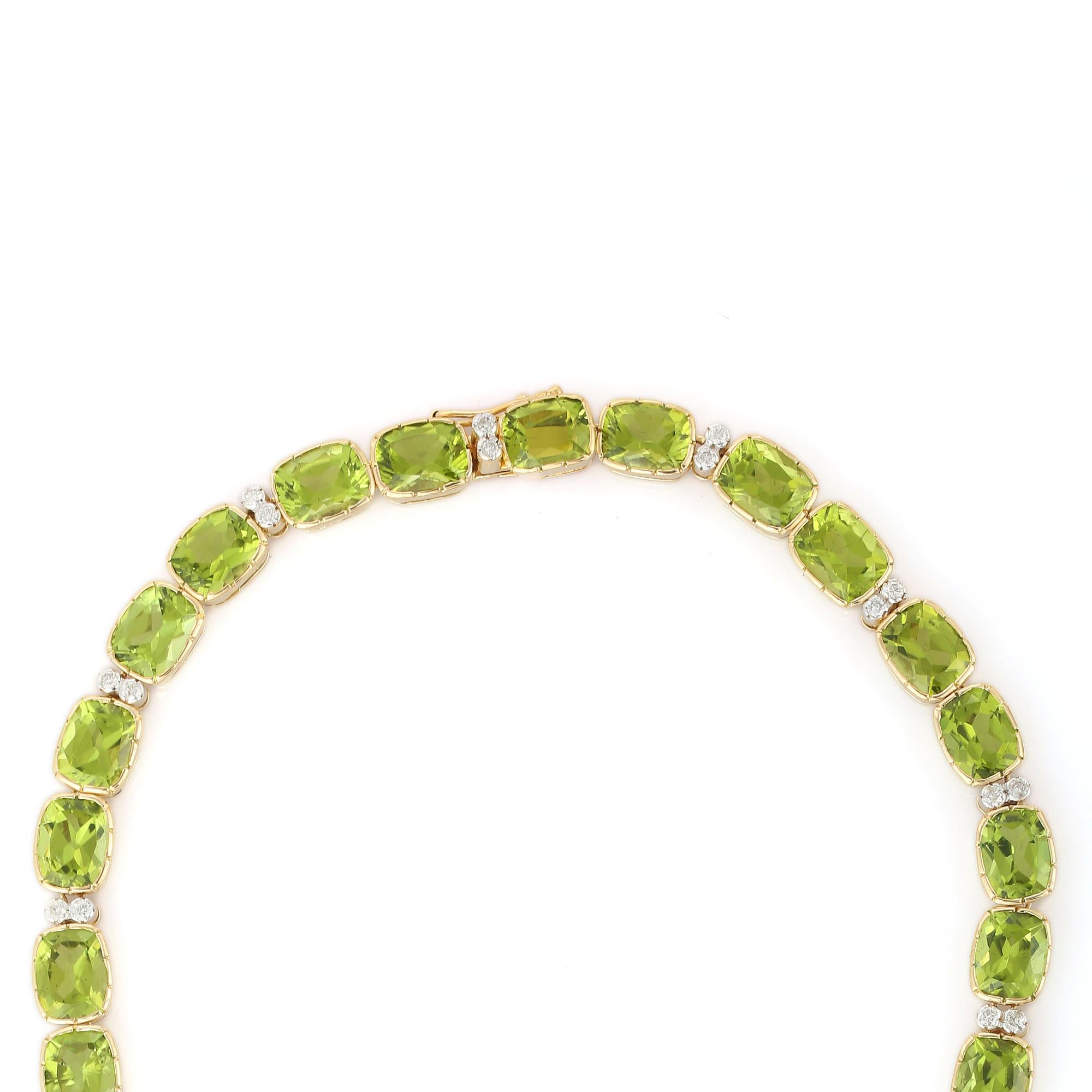 peridot tennis necklace