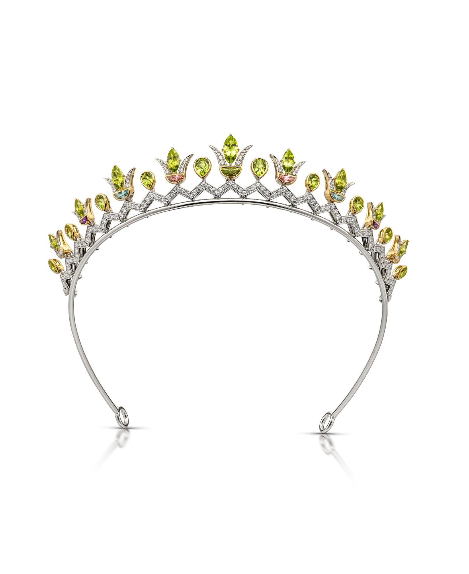 tiara de aguamarinas