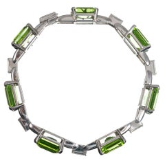 Peridot and Diamond Bracelet, Signed “J.E. Caldwell”
