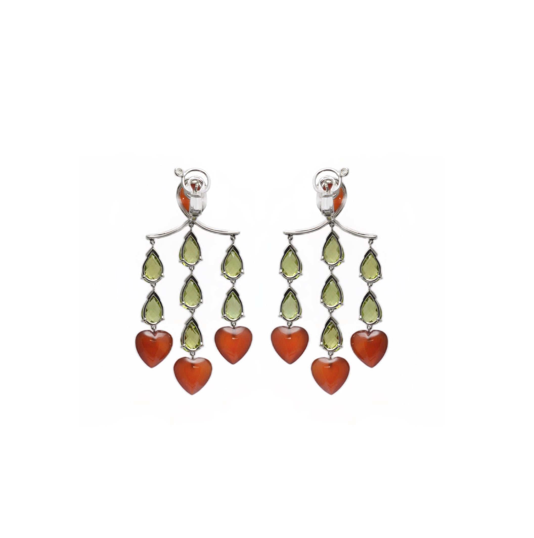 carnelian heart earrings