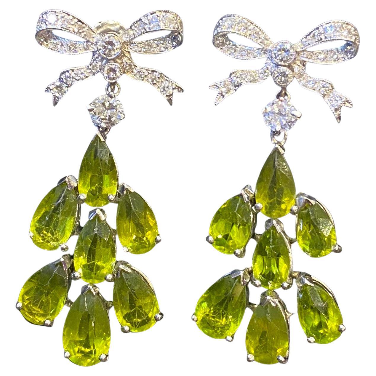 Peridot & Diamond Earrings