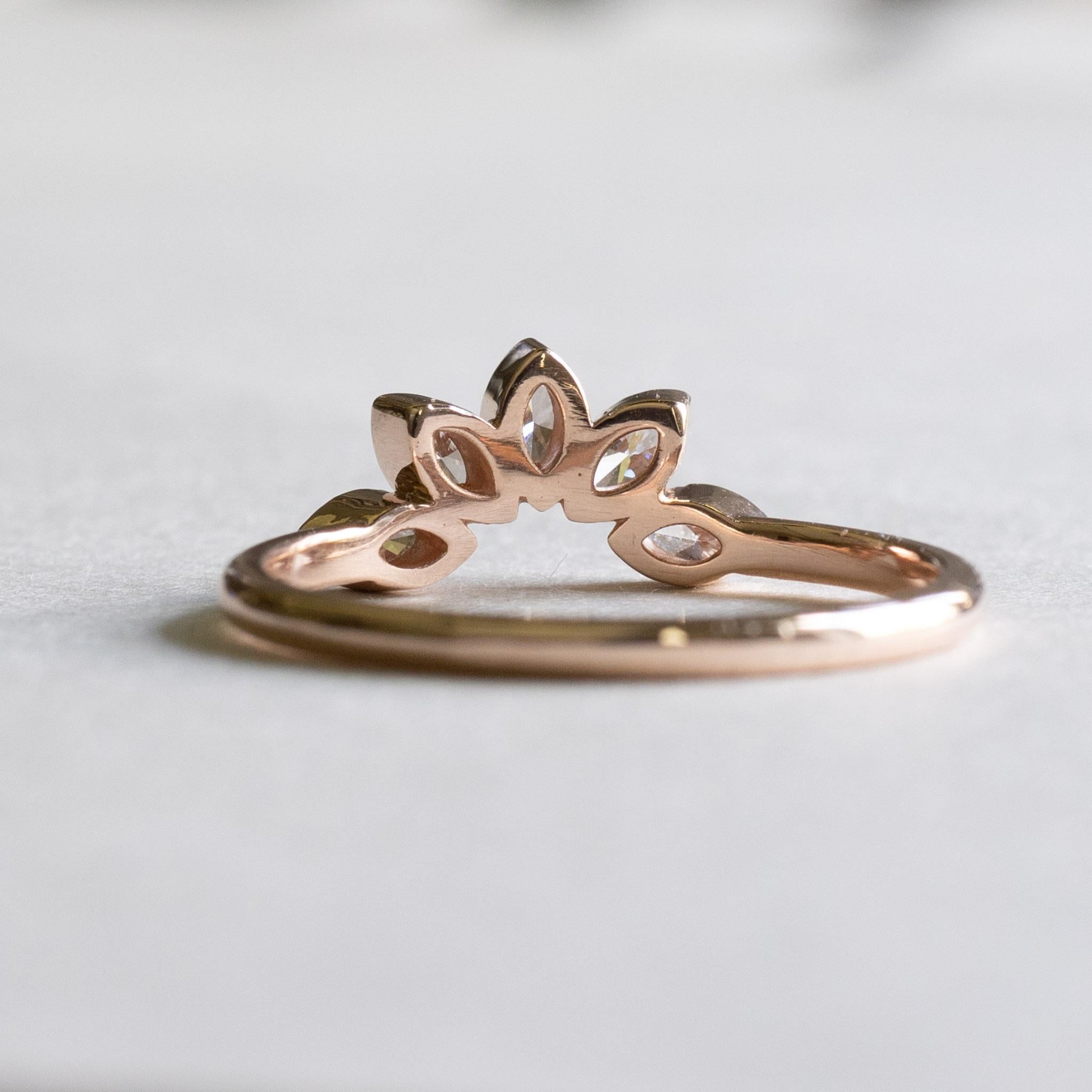 For Sale:  Peridot Diamond Engagement Set in 14 Karat Rose Gold Ring 6