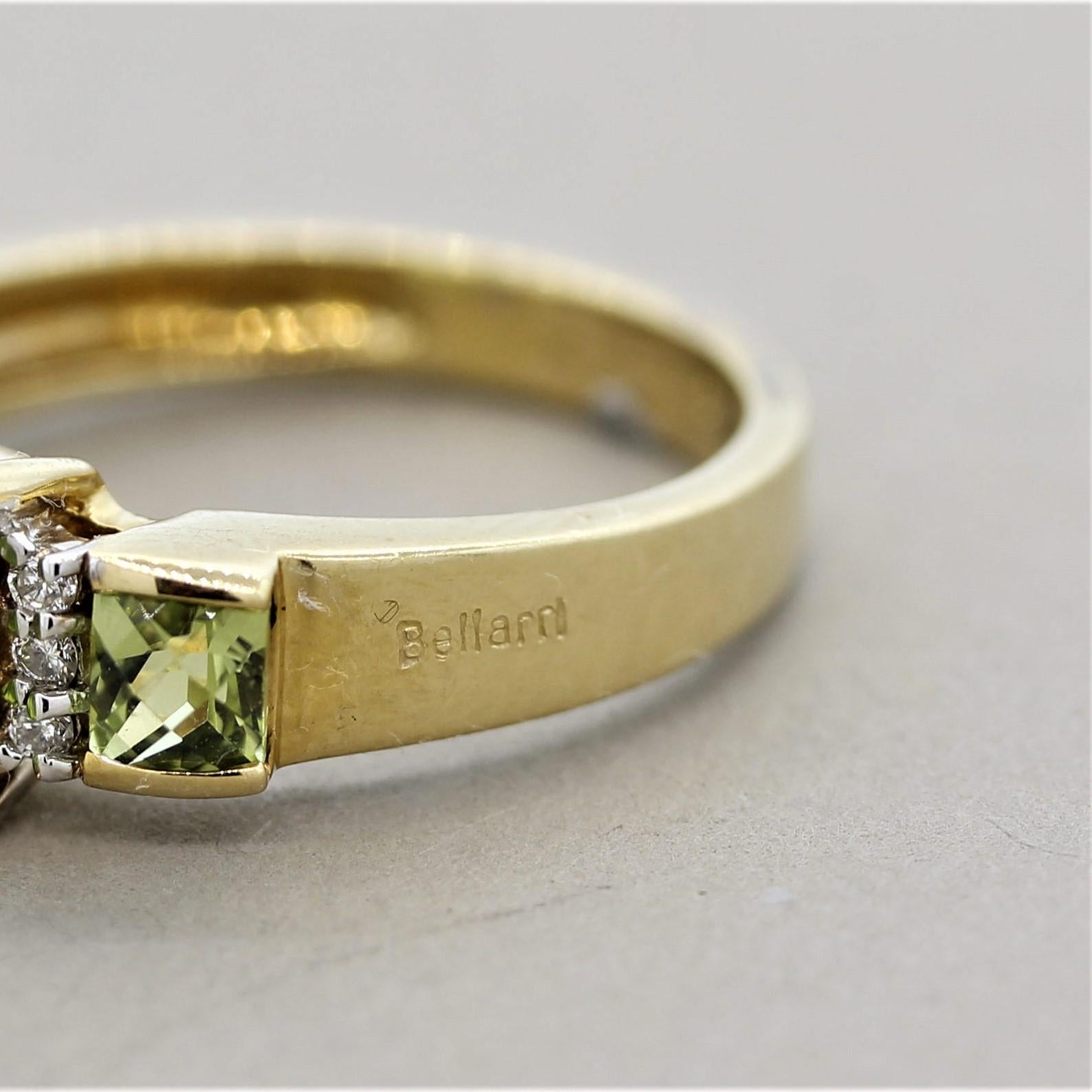 Peridot Diamond Gold Ring In New Condition In Beverly Hills, CA