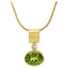 Pendentif minimaliste en péridot et diamant, Lynn Kathyrn Miller, Lynn K Designs