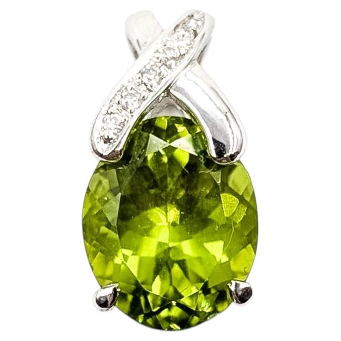 Peridot & Diamant-Anhänger aus 18k Weißgold