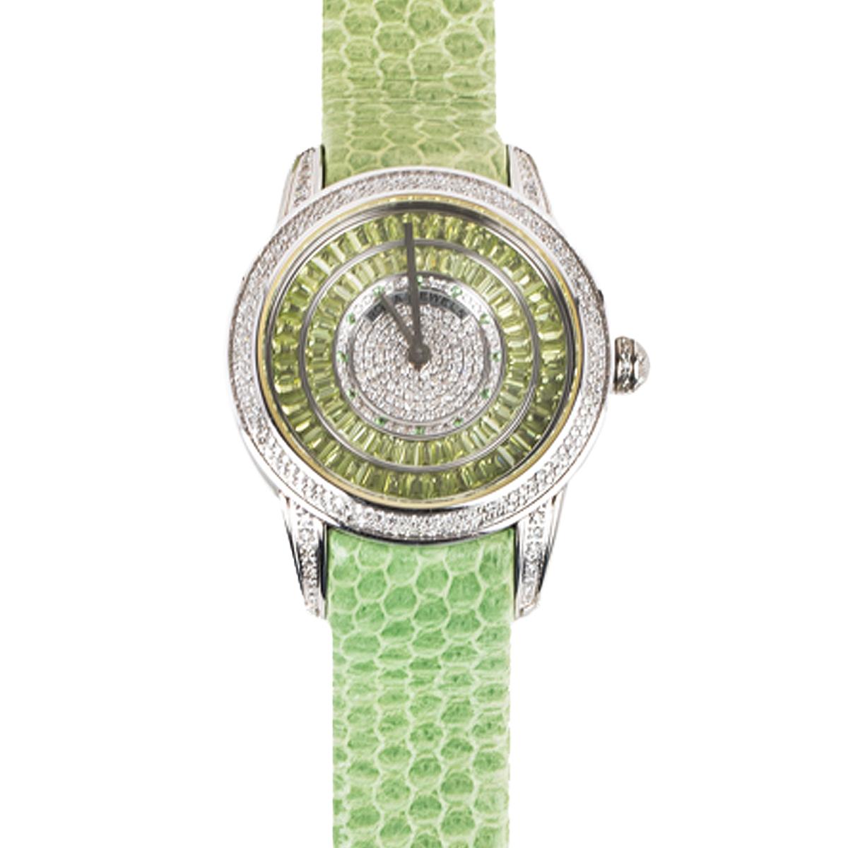 Peridot und Diamant Uhr (Moderne) im Angebot