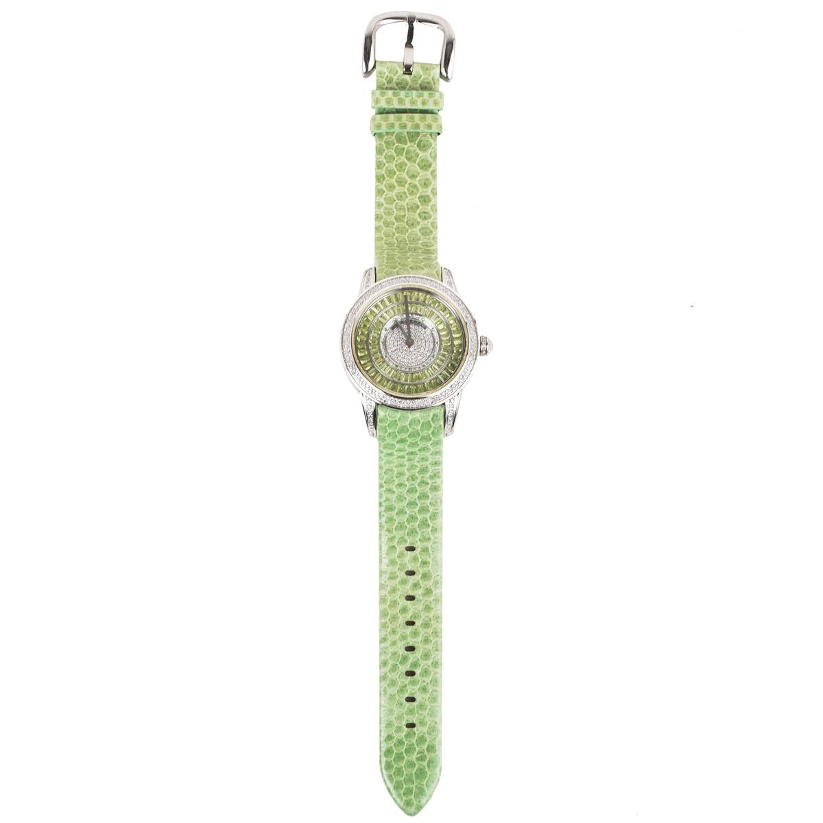 Peridot und Diamant Uhr im Zustand „Neu“ im Angebot in New York, NY