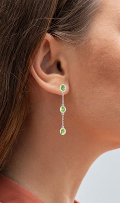 Peridot Earrings 2.08 Carats Sterling Silver