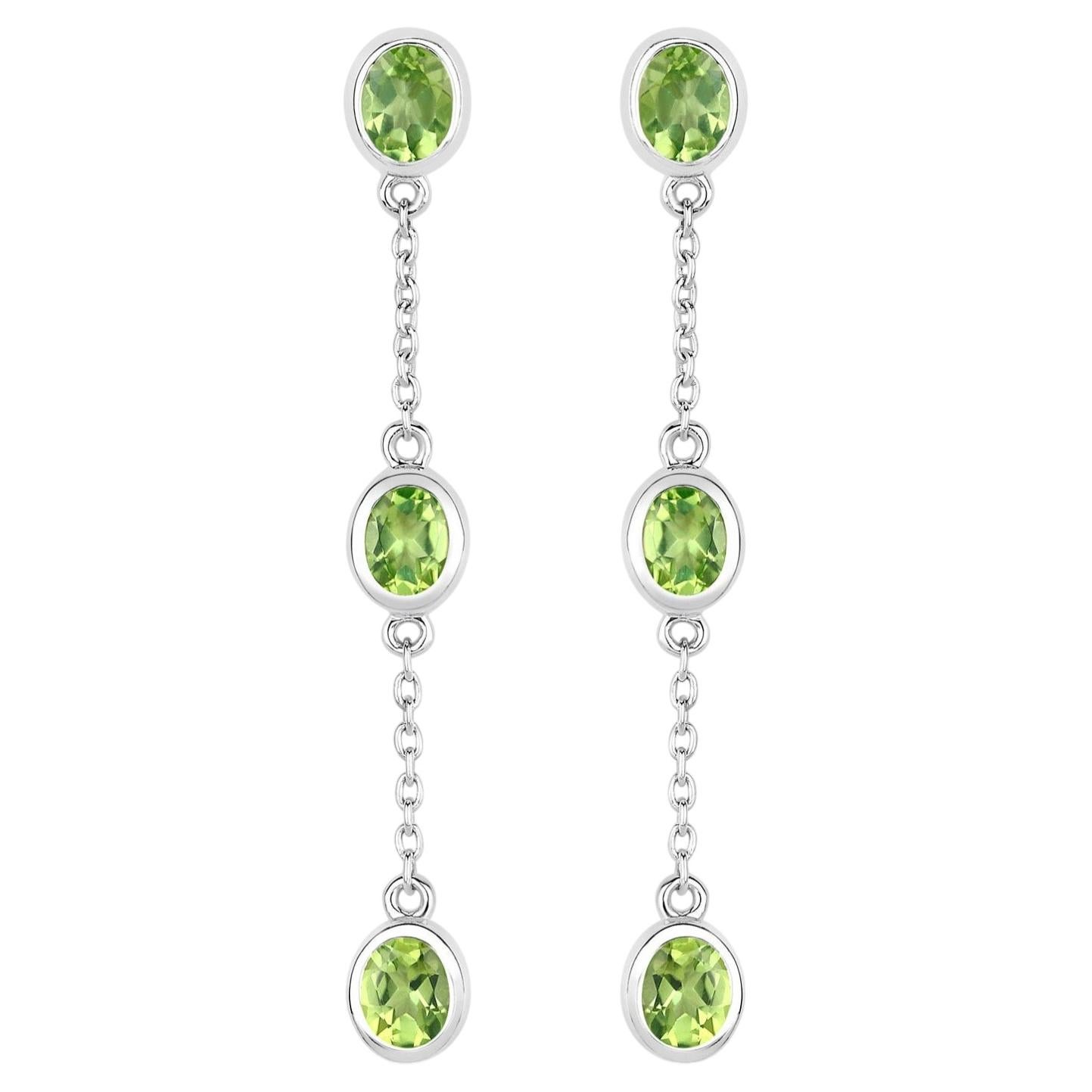Peridot-Ohrringe 2.08 Karat Sterling Silber