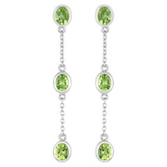 Boucles d'oreilles péridot 2.08 carats en argent sterling