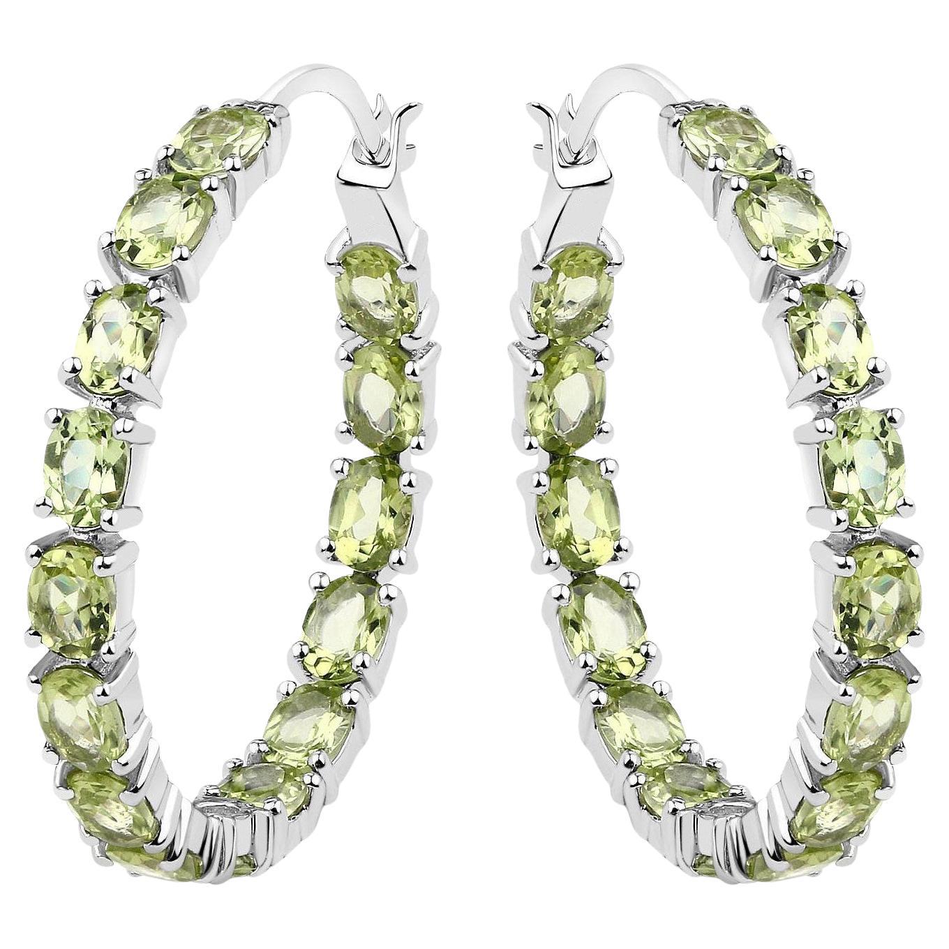 Peridot Earrings 5.08 Carats Sterling Silver