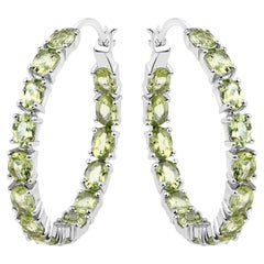 Peridot Earrings 5.08 Carats Sterling Silver
