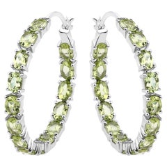 Boucles d'oreilles péridot 5.08 carats en argent sterling