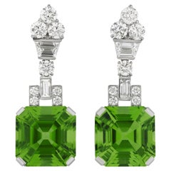 Peridot Earrings by Raymond Yard, 14.11 Carats