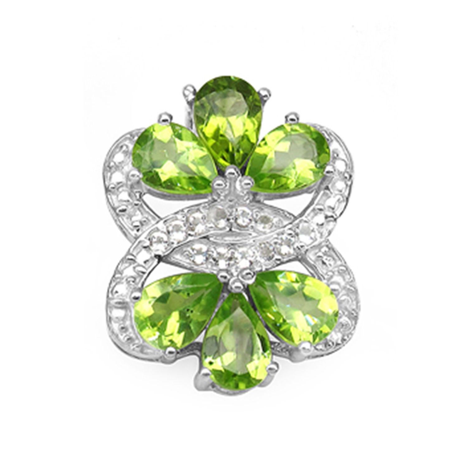 Contemporaneo Orecchini di peridoto Topazio bianco 8,7 carati Argento placcato in rodio in vendita