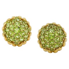 Peridot Blumen Knospe 18K Gelbgold Ohrringe