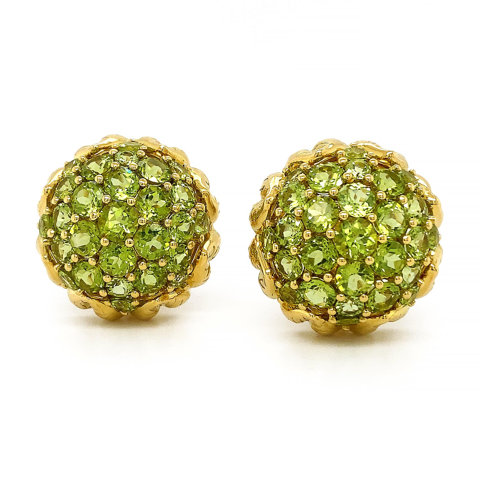 peridot flower earrings