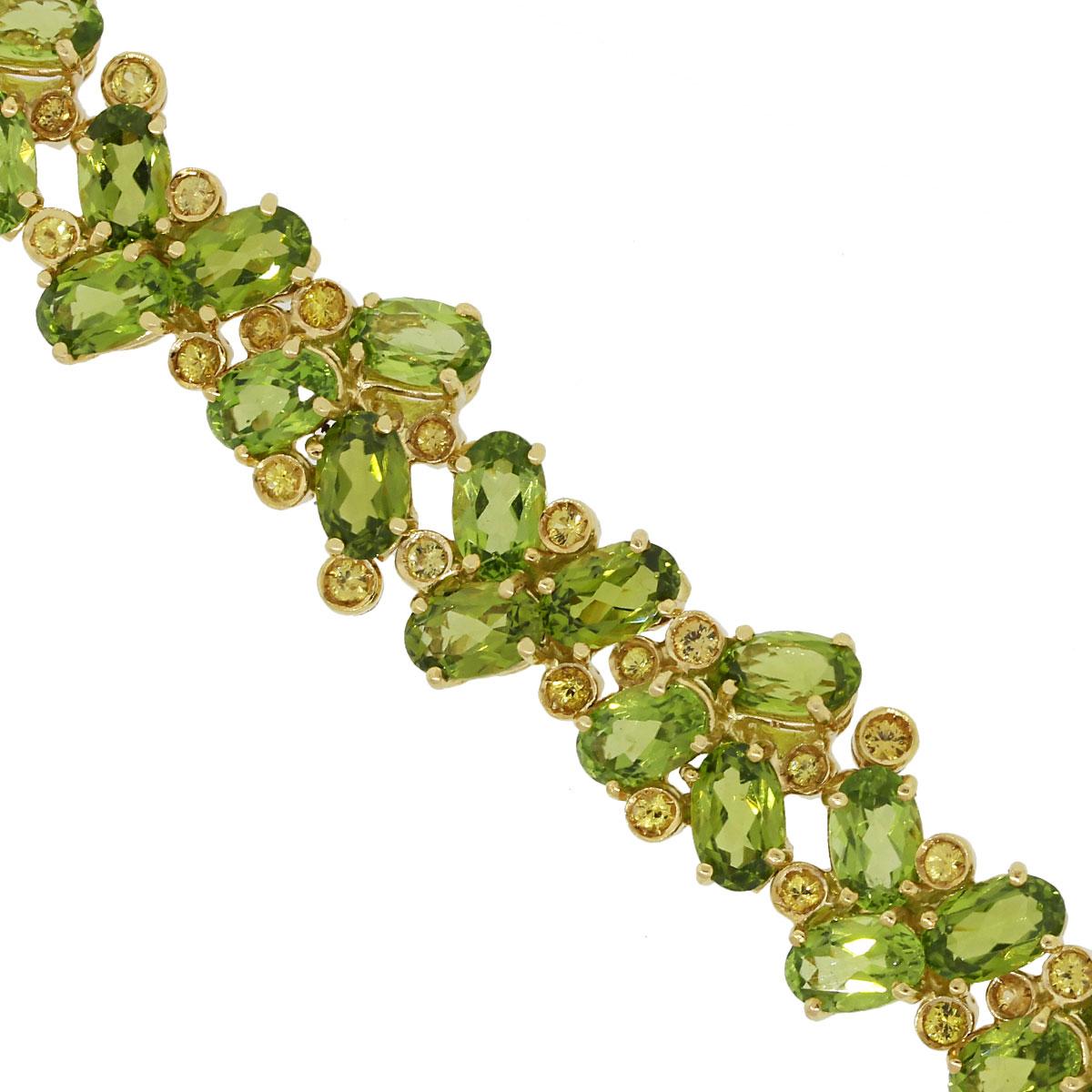 Peridot Gemstone Tennis Bracelet - Lola Silver Semi Precious Bracelet